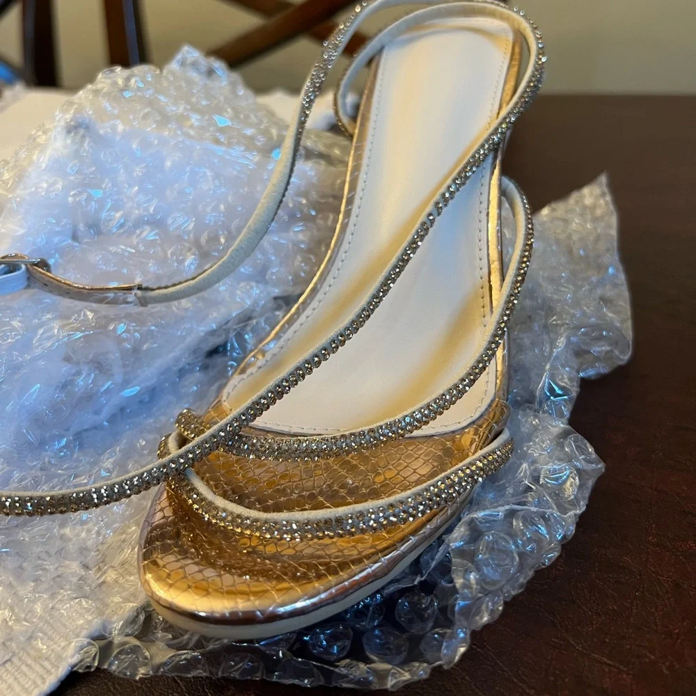 Gold Rhinestone Heels - Picture 1 of 5